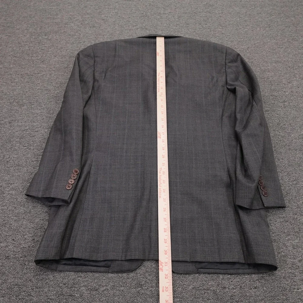Canali Blazer Mens 42 IT 52 Gray Check Wool 3 Button Sport Coat Made Italy